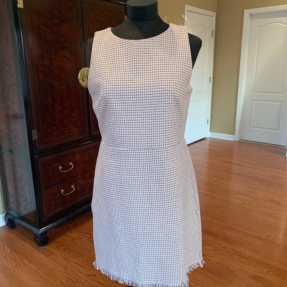 Loft  Pink, Cream & Brown Tweed Dress